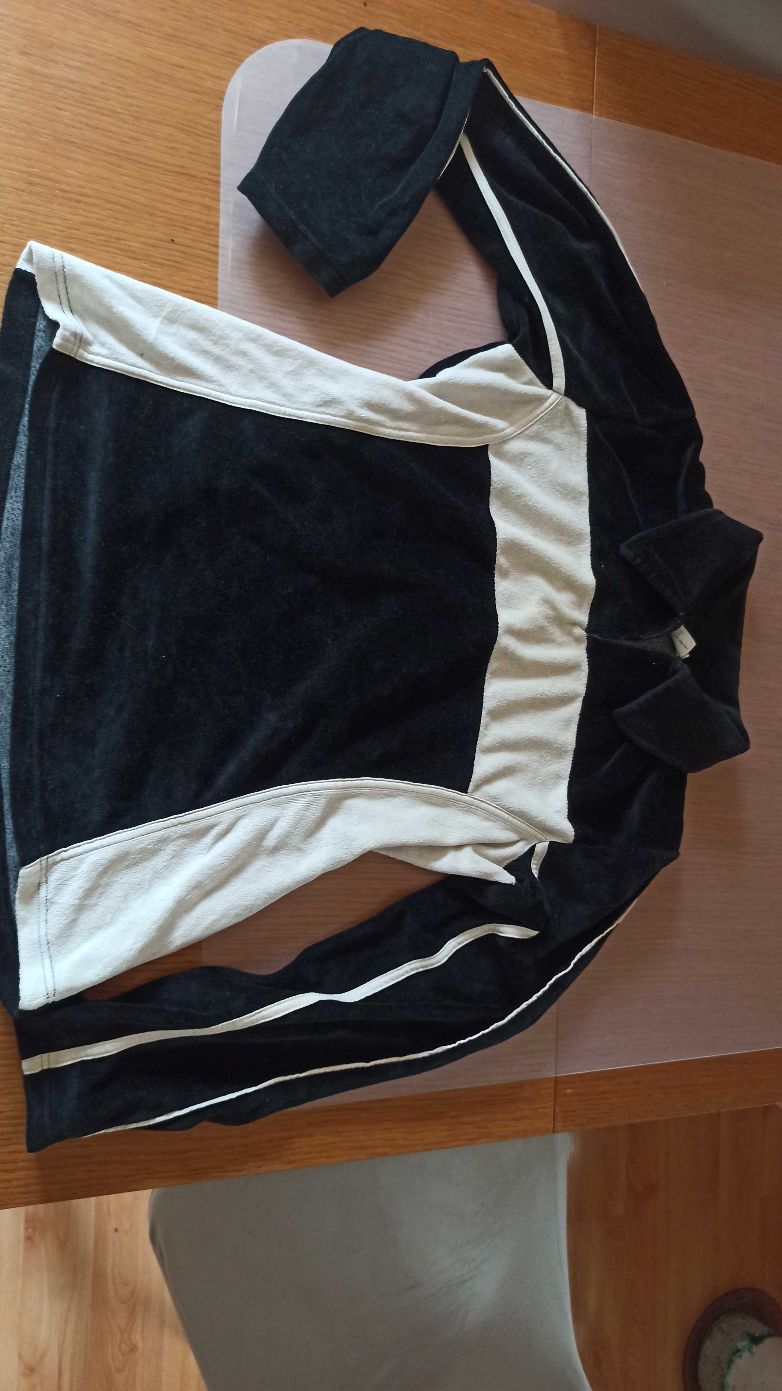 Aksamitna bluzka bluza dopasowany dres 38