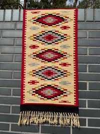 Idealny r. tkany wełniany kilim dywan Art Deco 115x50 cm galeria 3 tyś