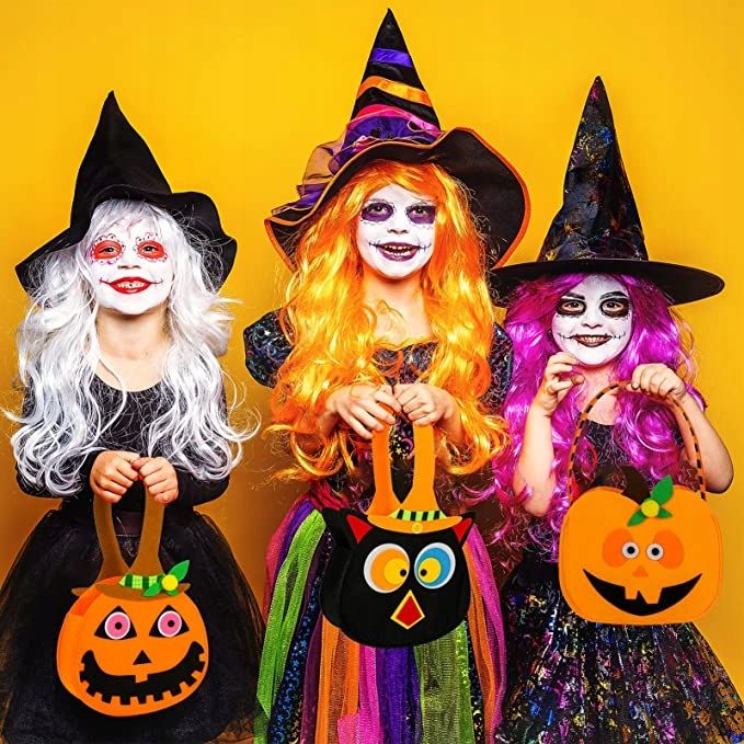 Zestaw Torebek na Słodycze Halloween Filcowe 4 sztuki