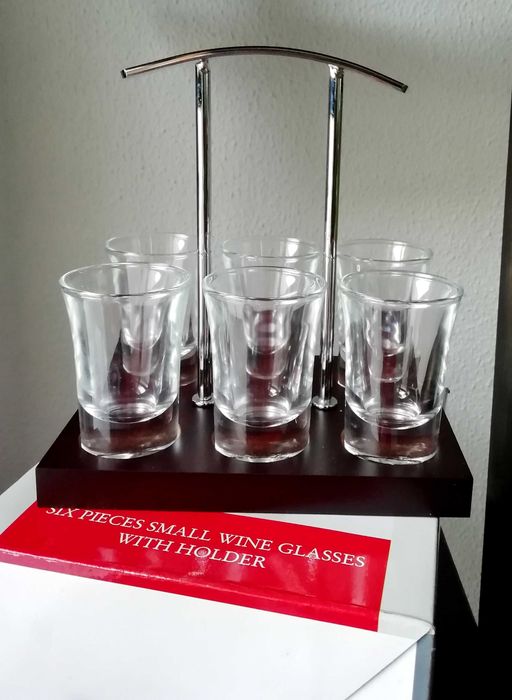 Conjunto de 6 copos de Shot com suporte, Novo da marca Pórtico