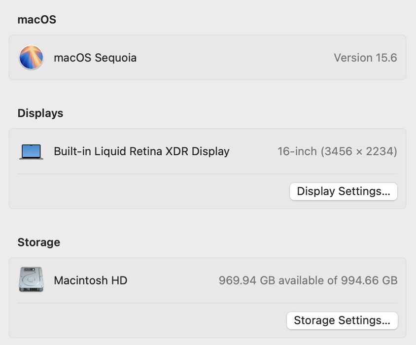 MacBook Pro 16 2021 M1 Pro 16Gb 1TB SSD 98%