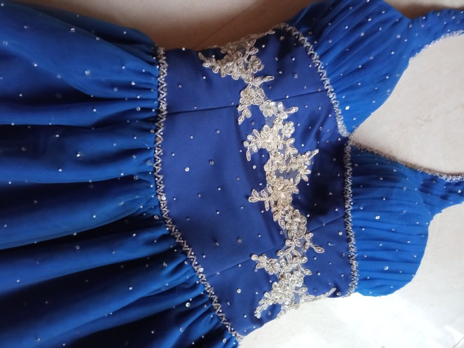 Sukienka S/36  38  Extra jak księżniczka chabrowa  bal  wesele przy