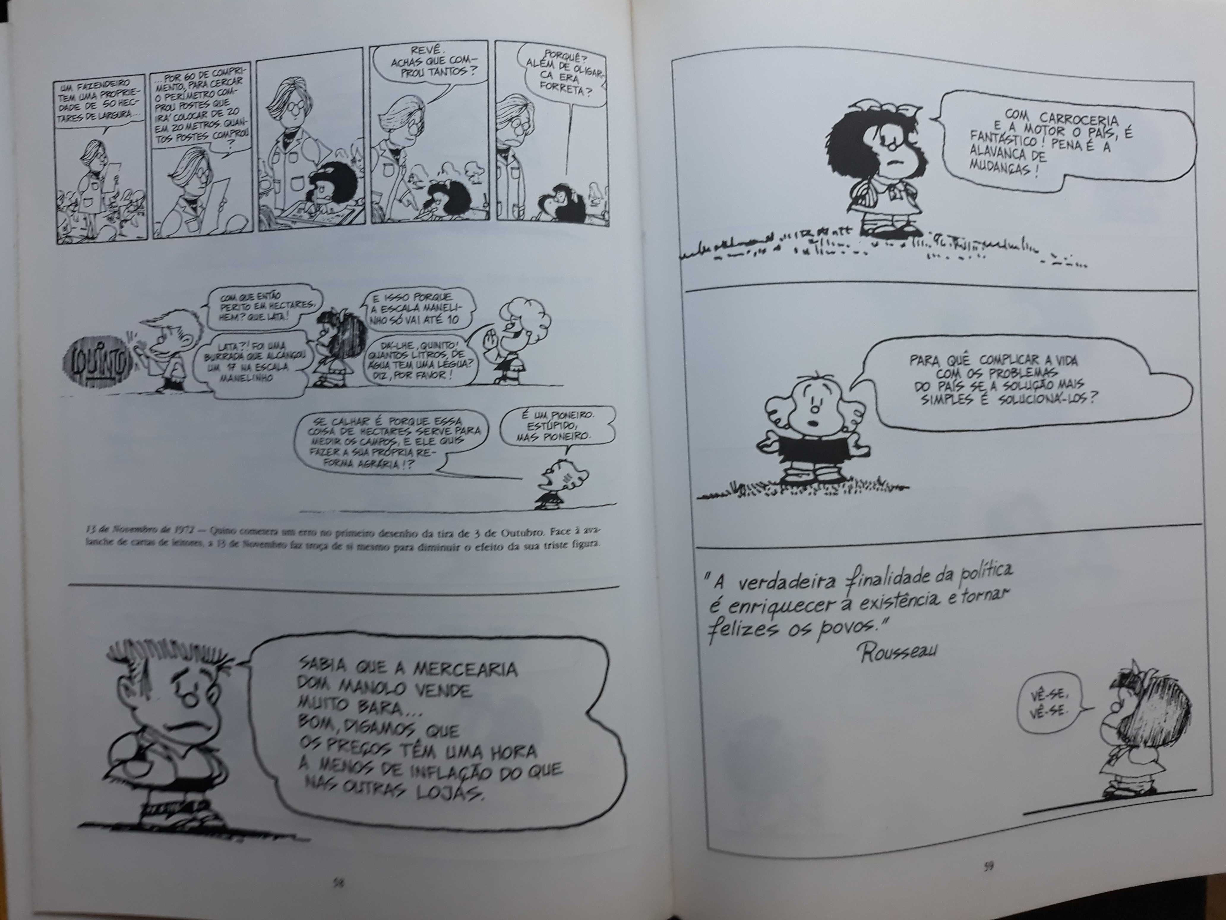 Livro Quino - Mafalda Inédita das Publicações D. Quixote 1990