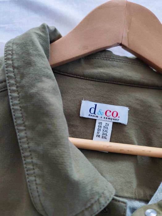 Kurtka koszulowa / bluza khaki oliwkowa bawełniana 3xl oversize