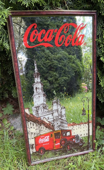 Unikatowe lustro Coca Cola z ratuszem Poznanskim