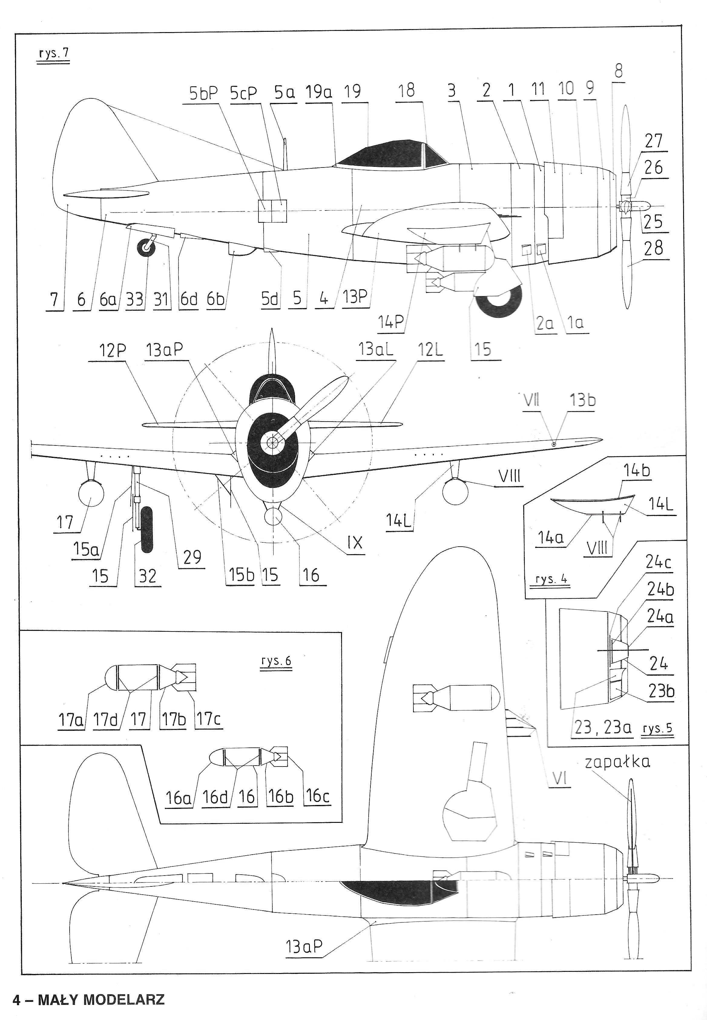 Mały Modelarz 6 1998 THUNDERBOLT P-47 model 1:33