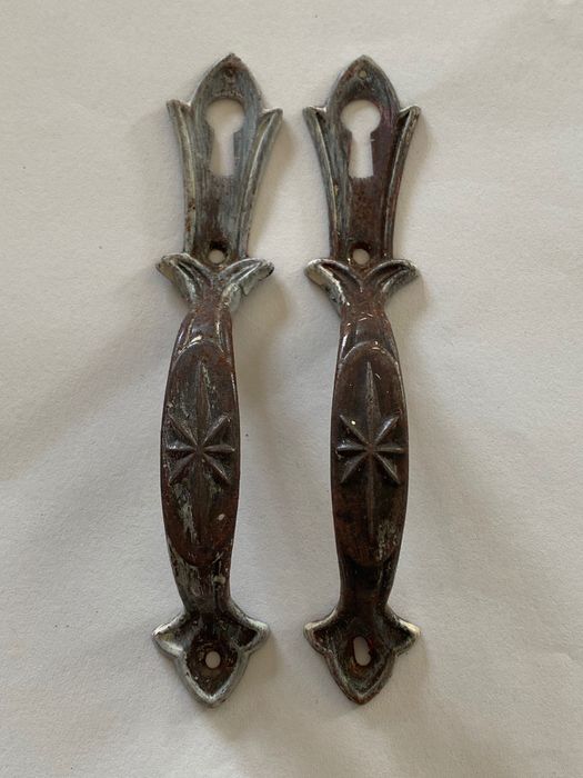 Stary przedwojenny Szyld meblowy - uchwyty do szafy / szafki -antyk