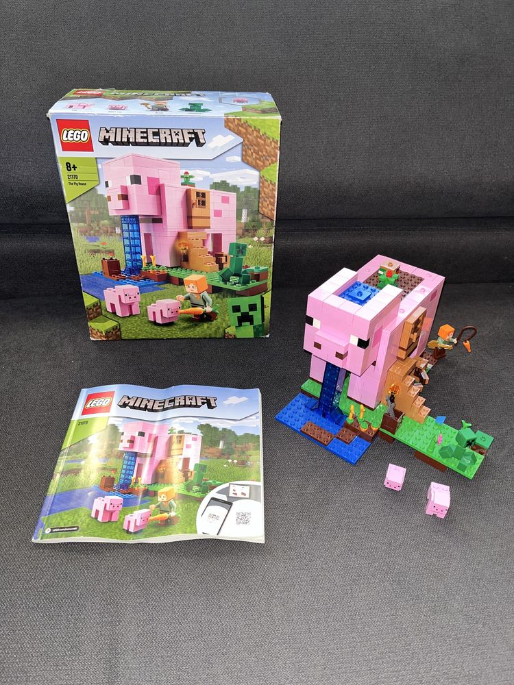 Lego Minecraft 21170 The Pig House,Dom w kształcie Świni,100% komplet