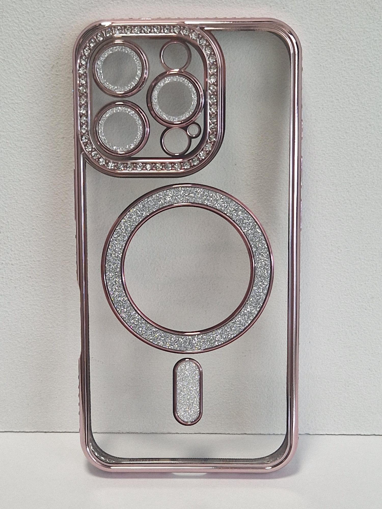 Bling Magsafe Case do Iphone 16 Pro różowy