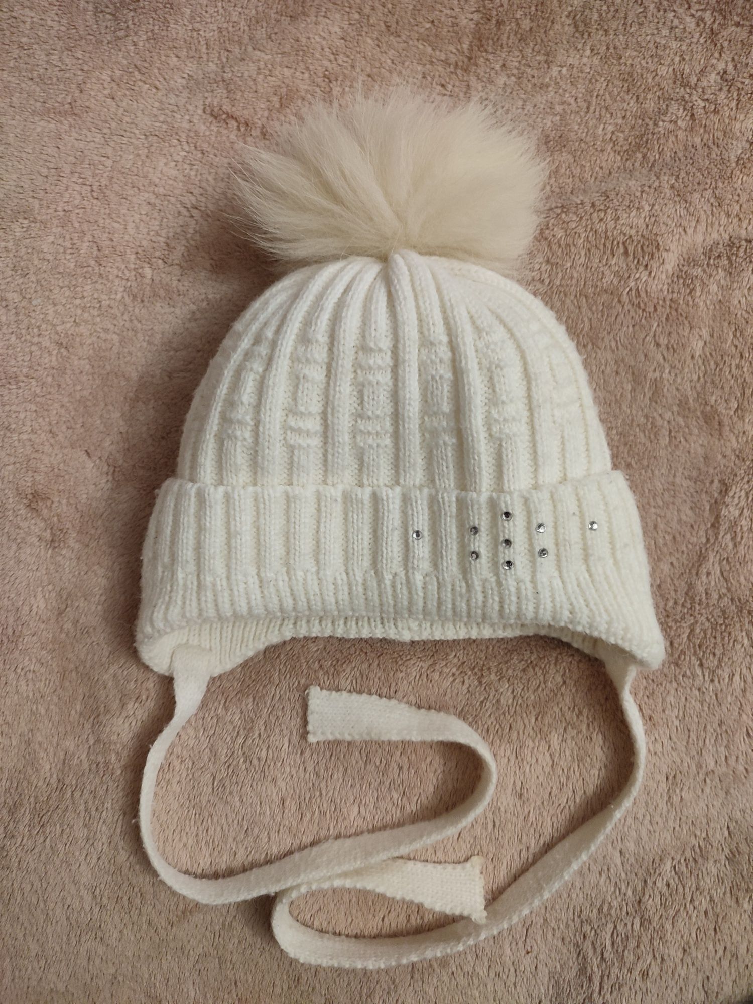 Зимняя шапка на девочку объем 48-50