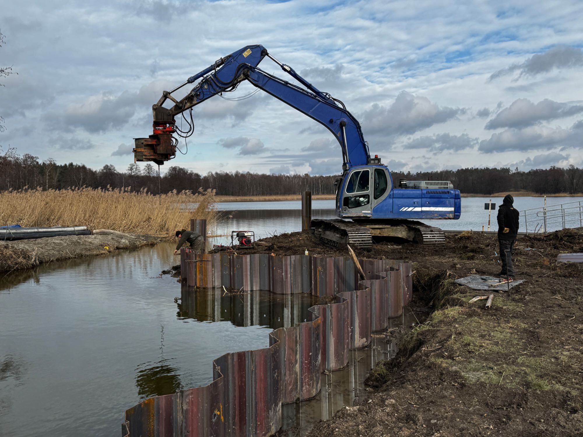 Pogłębiarka ,pogłębianie koparka pływająca, koparka na pontonach