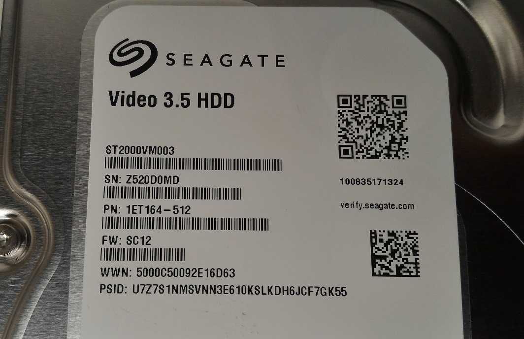 Винчестер 2 ТБ жесткий диск 3.5" Seagate объёмом 2 терабайта