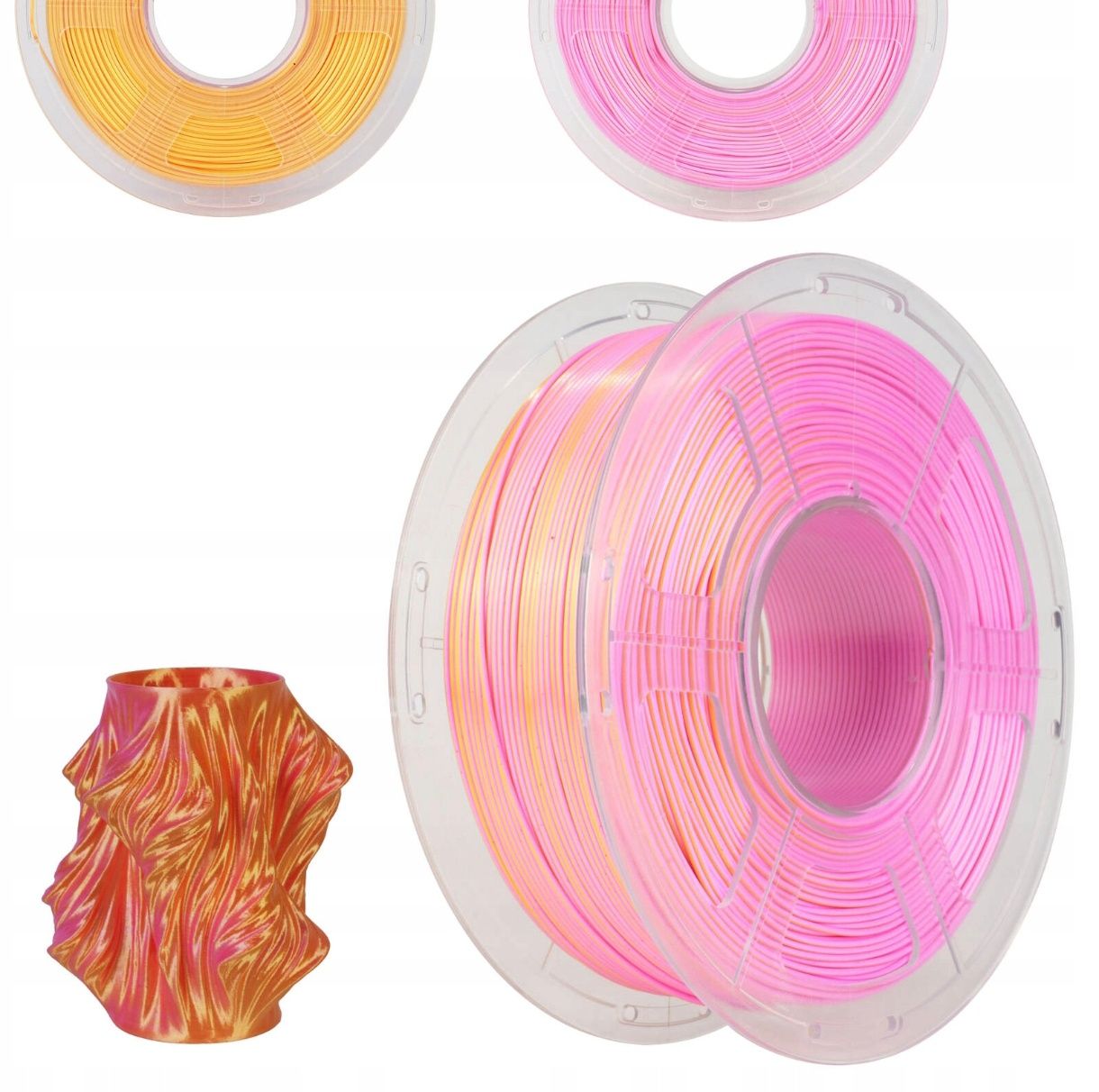 SUNLU SILK PLA+ 1.75mm 1kg DUAL Color Pink Gold multi wielokolorowy MA