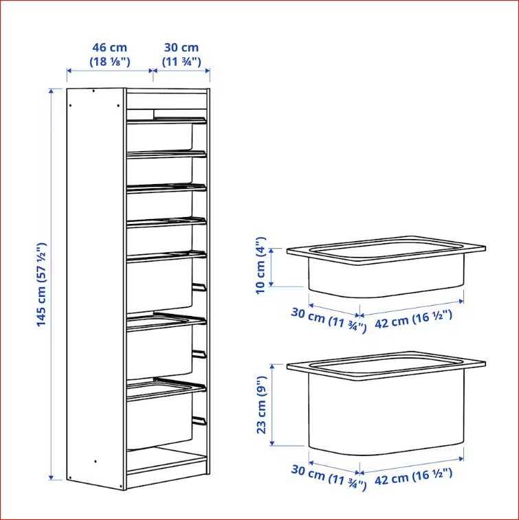 ikea TROFAST Regał  46x30x145 cm