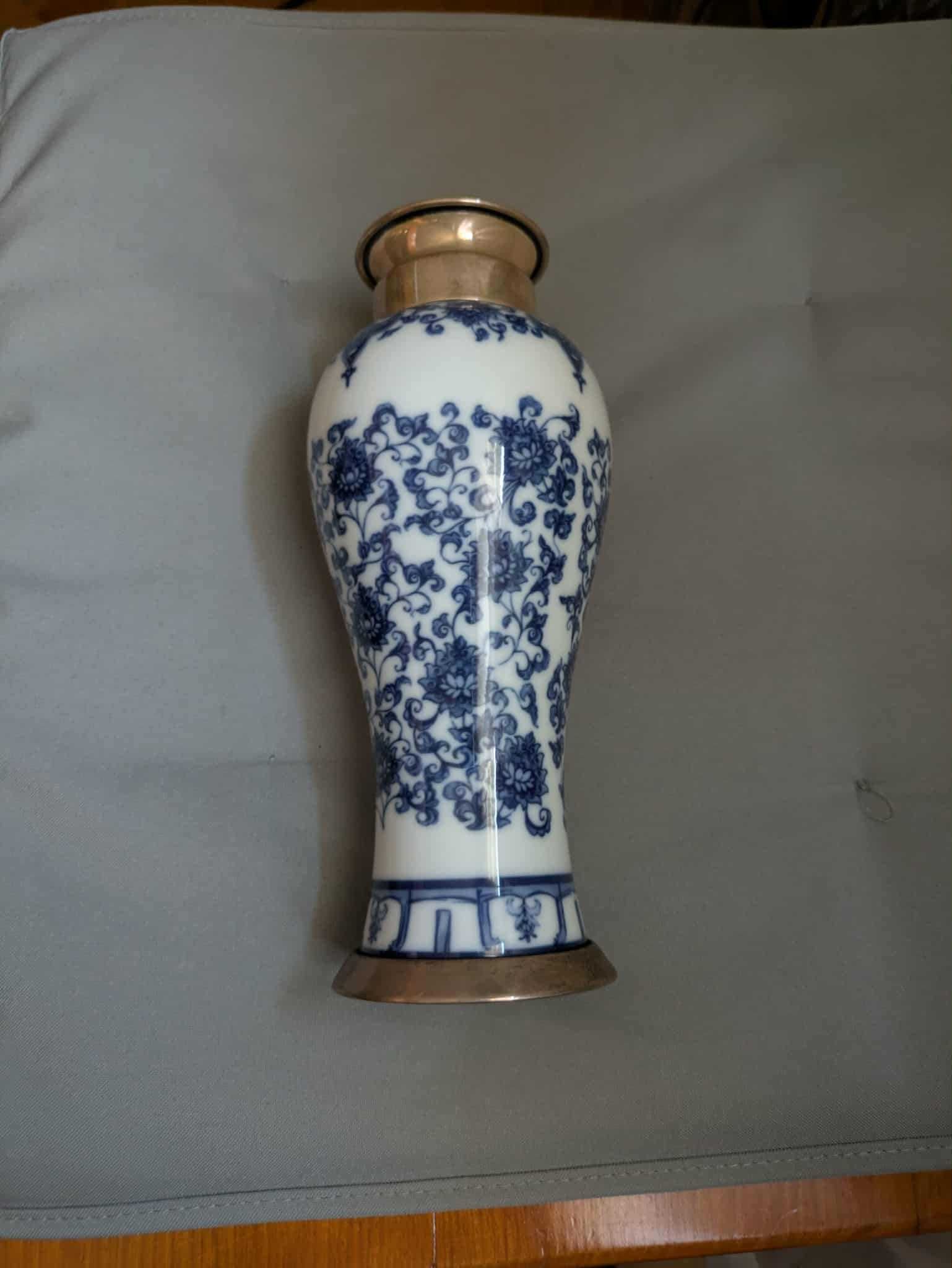 Vaso NG Porcelana e prata Decor Calecut