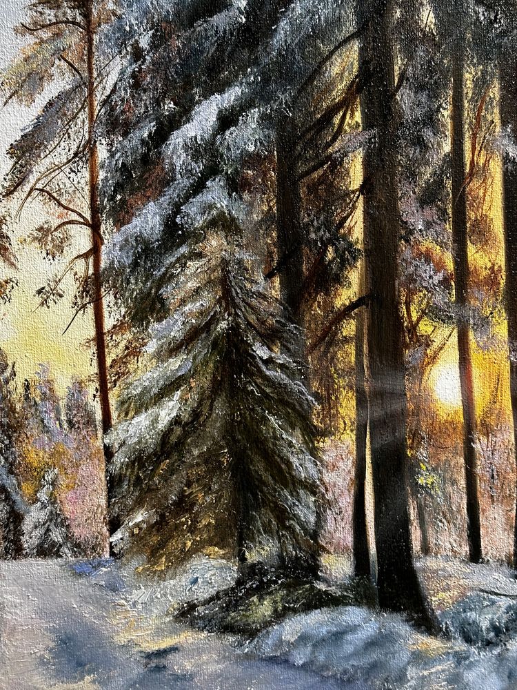 Картина «Зимовий ліс», зимовий пейзаж, пейзаж .