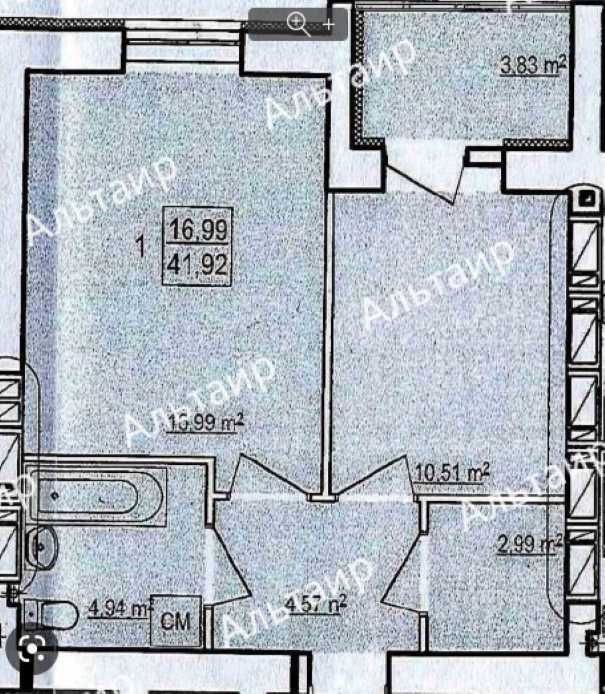 Продам 1 кімн. квартиру 42 м2 в новобудові ЖК Гідропарк РА