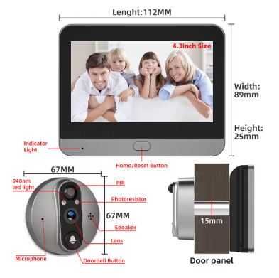 Vídeo Porteiro - Câmara de Segurança Doméstica - 3MP Câmara