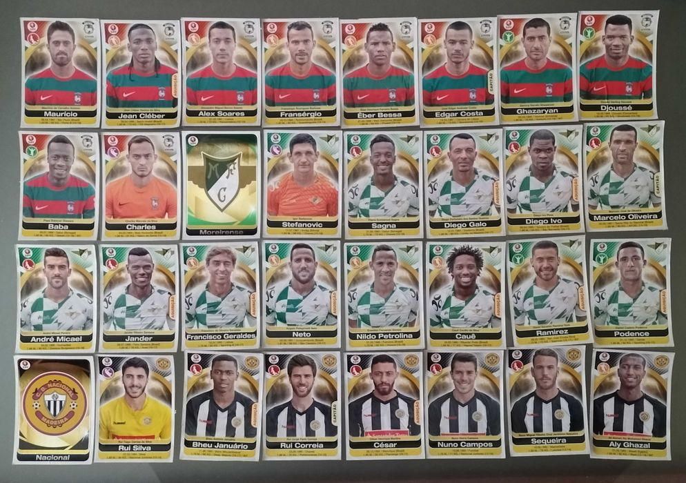 Lote de cromos recuperados "Futebol 2016-17" (lista na última foto)