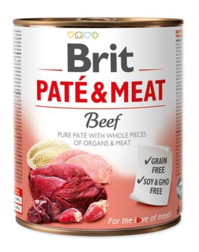12x800g BRIT Pate&Meat Wołowina puszki mięsne dla psa wysokiej jakości