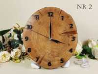 Ręcznie wykonany, unikatowy zegar z drewna NR2