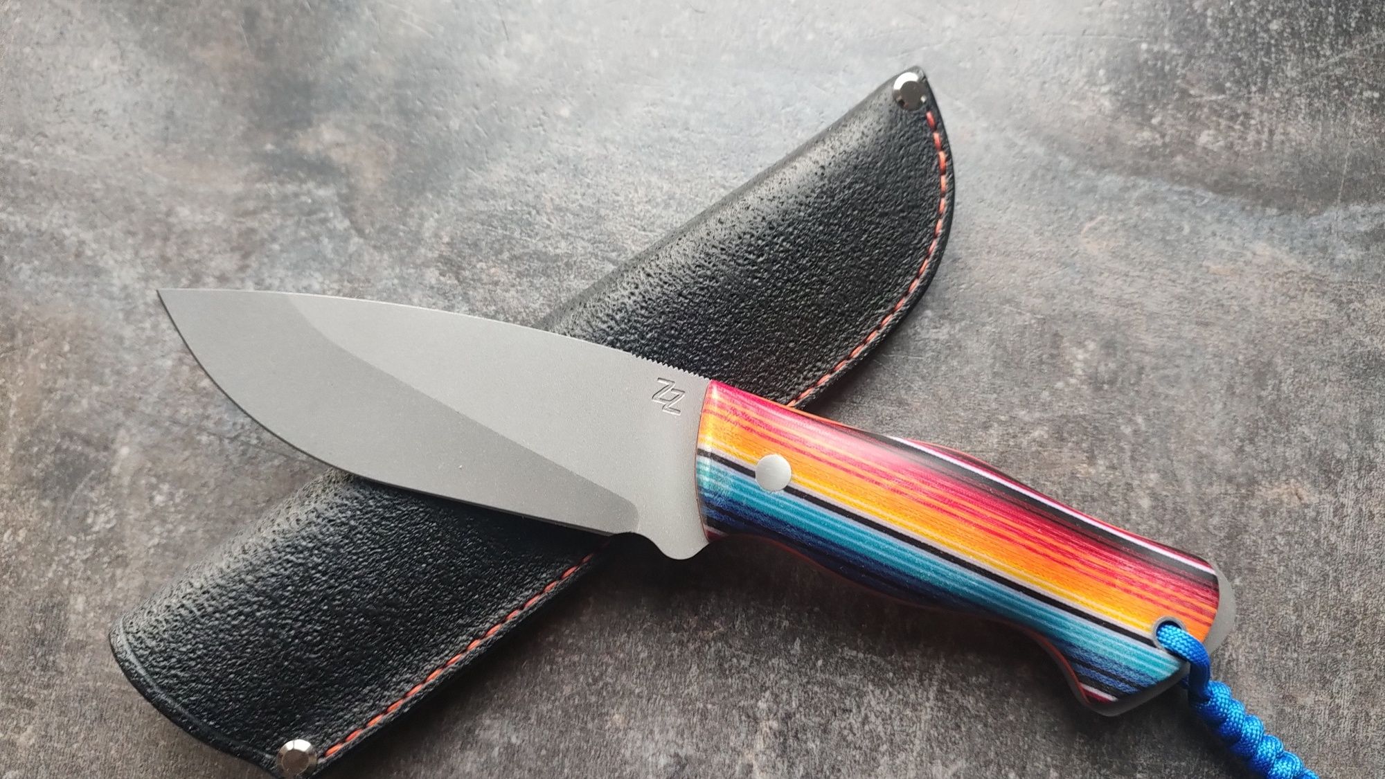 Nóż ZZ Custom Knives. Rising-Sleipner. G10, Micarta
