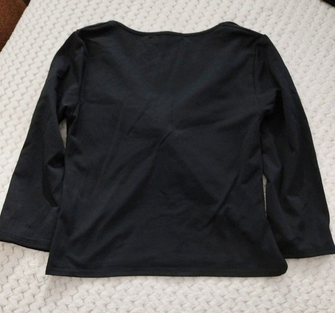 Czarna bluzka w stylu crop top Tom Wolfe rozmiar 36