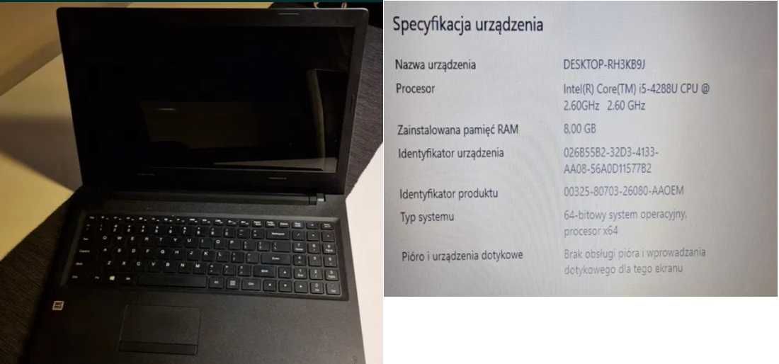 Lenovo ideapad  i5 2,6 GHz 8 GB RAM SSD 128GB - stan bdb - aktualne