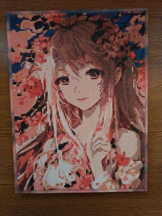 Картина “Дівчина у квітах” (алмазна мозаїка) 30×40 см