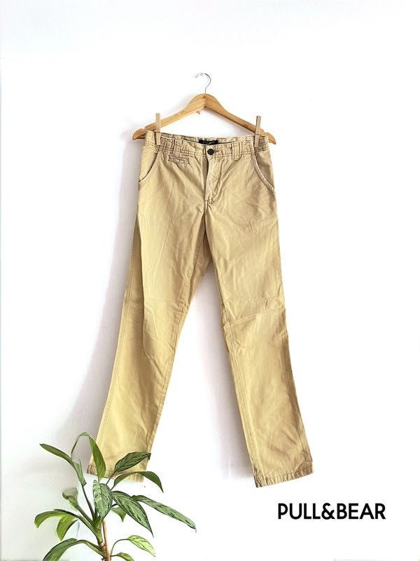 Calças Chino Pull&Bear – Tamanho 38 – Bege Claro