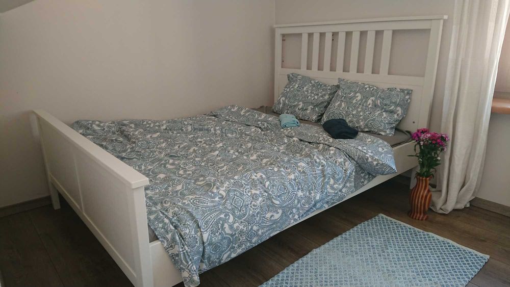 Ikea HEMNES rama łóżka 140x200 + materac