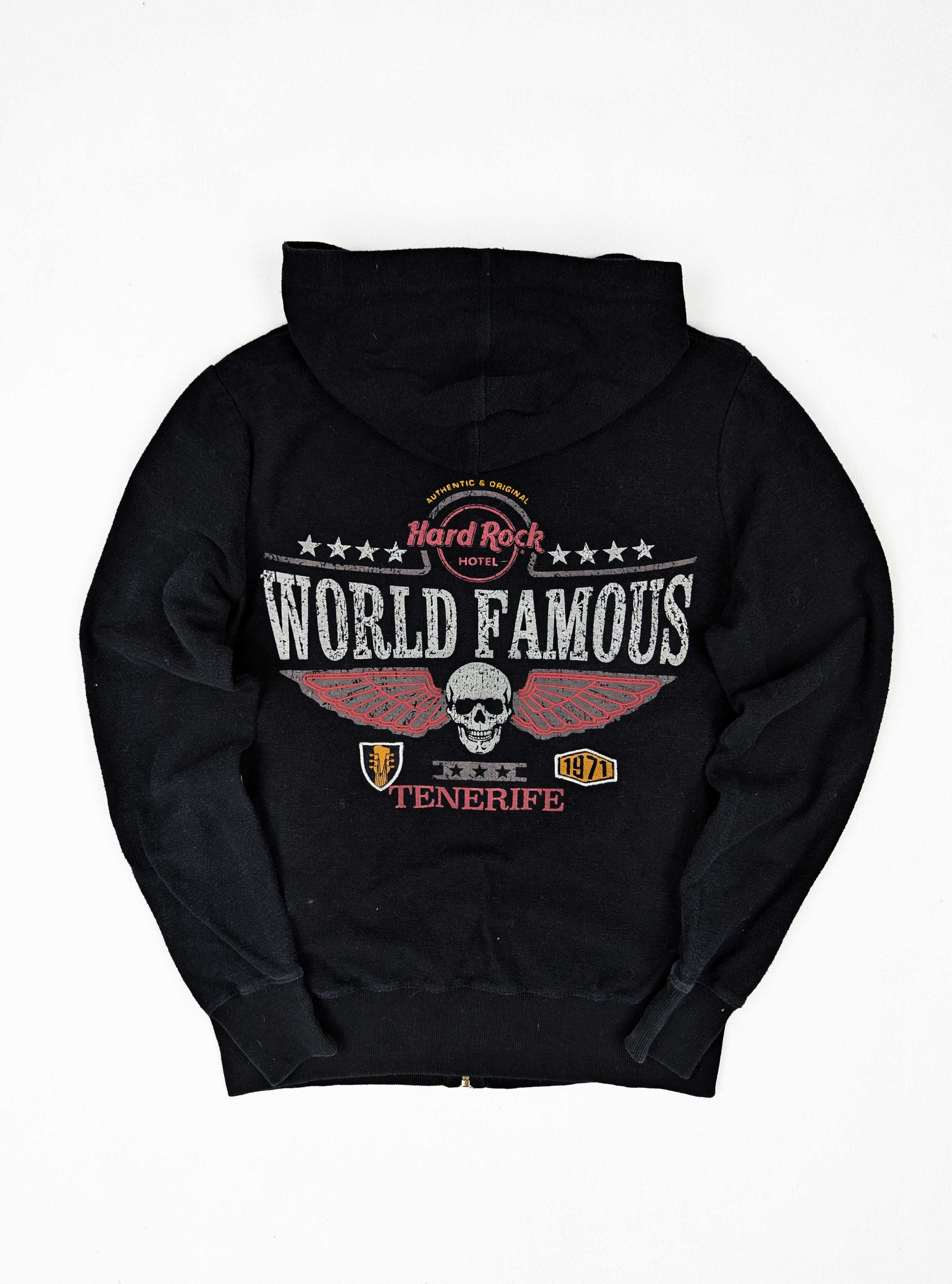 Hard Rock Cafe Hotel Tenerife czarna bluza z kapturem S logo