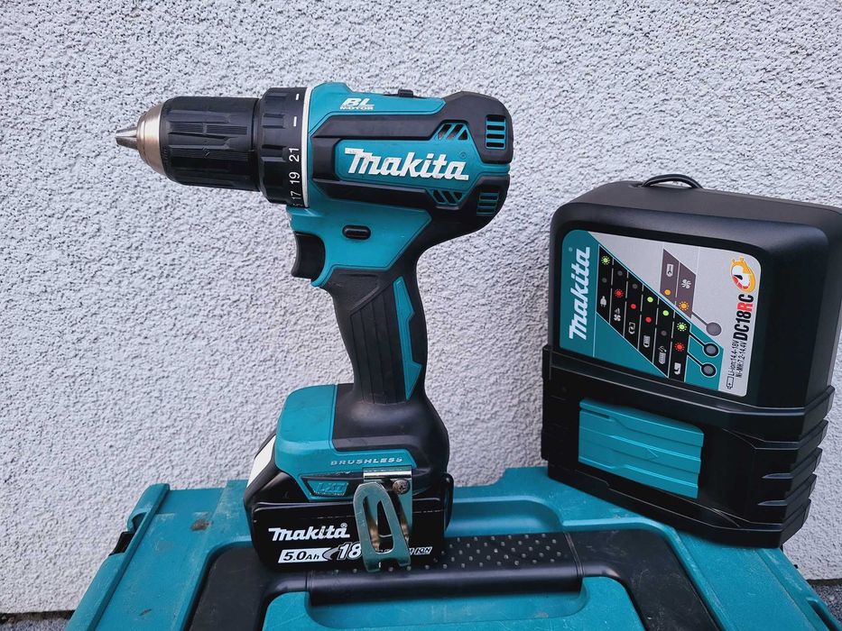 Wkrętarka Makita DDF485RAJ Wiertarko - wkrętarka 50Nm Zestaw jak nowy