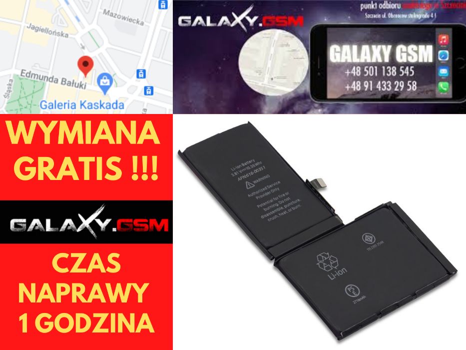 Apple iPhone X Bateria Oryginał Wymiana GRATIS Szczecin