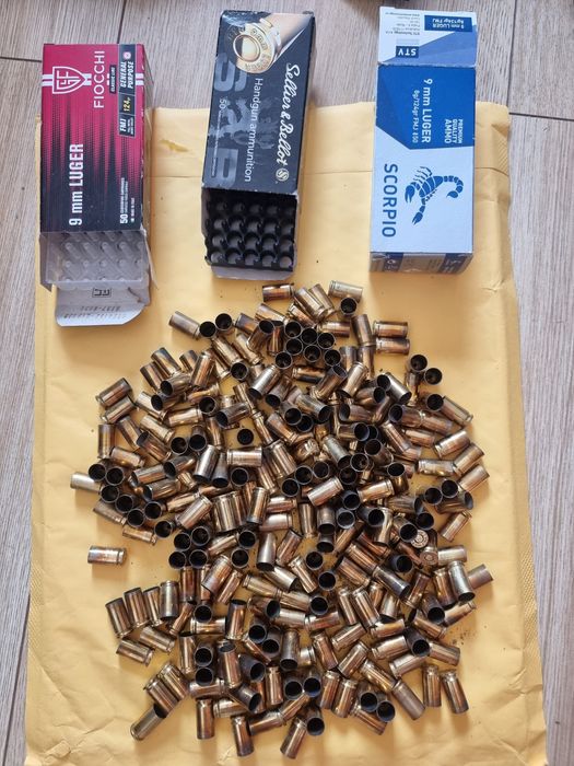 Łuski 9 mm po jednym wystrzale 1 kg do elaboracji