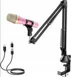 Tonor Mikrofon Dynamiczny USB Typ C RGB Różowy do Gier Podcast Karaoke
