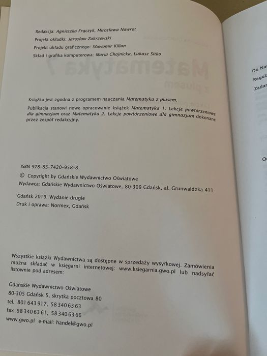 Matematyka z plusem 7 lekcje powtórzeniowe GWO nowy
