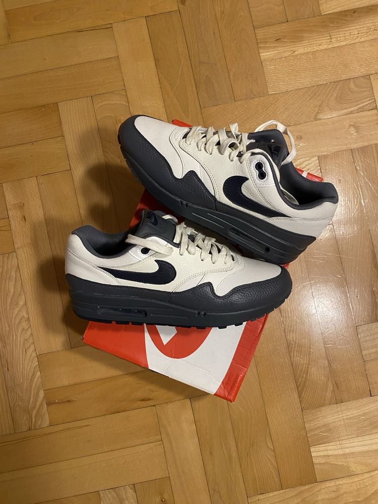 nike air max 1 premium sail dark obsidian 2017 us11.5 nowe