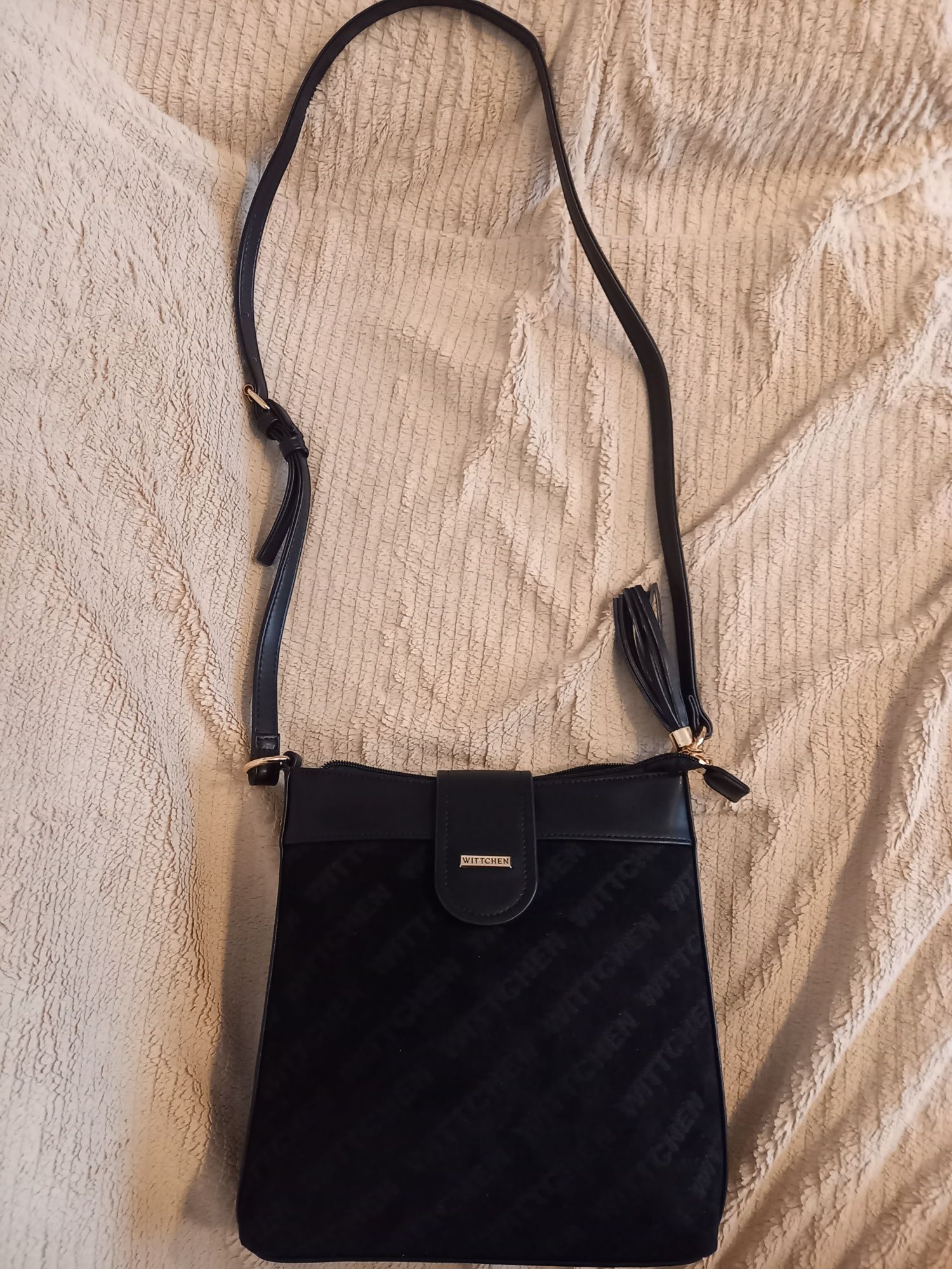 Wittchen torebka czarna crossbody torebka listonoszka ekoskóra