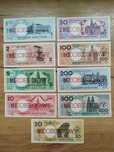 Banknoty z serii MIASTA POLSKIE - NIEOBIEGOWY - ORYGINAŁ komplet 9 szt