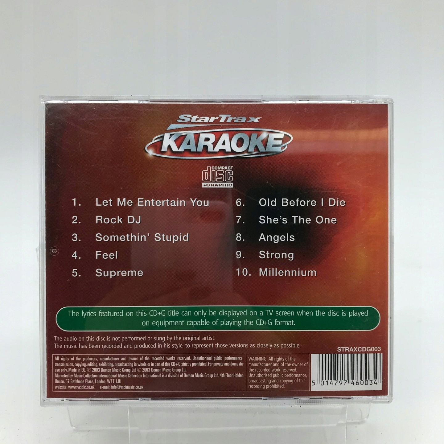 Cd - Startrax Karaoke - The Songs Of Robbie Williams 2003