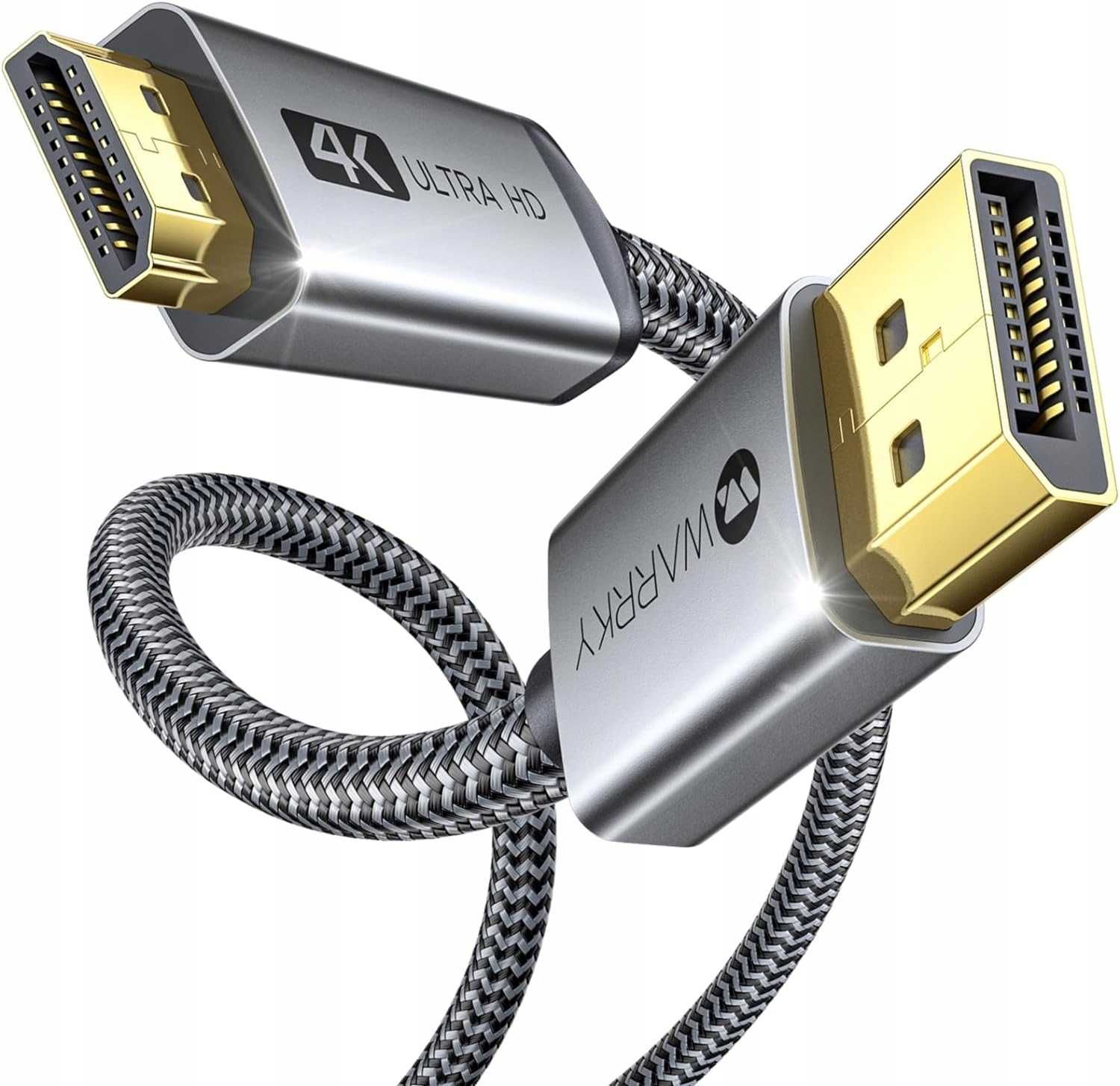 Kabel DisplayPort na HDMI, Firmy WARRKY 4K ultra HD - 2,0m dł.