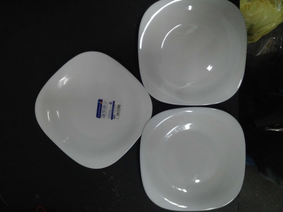 Talerze deserowe Luminarc Carine 19 cm hartowane nowe białe 3 sztuki