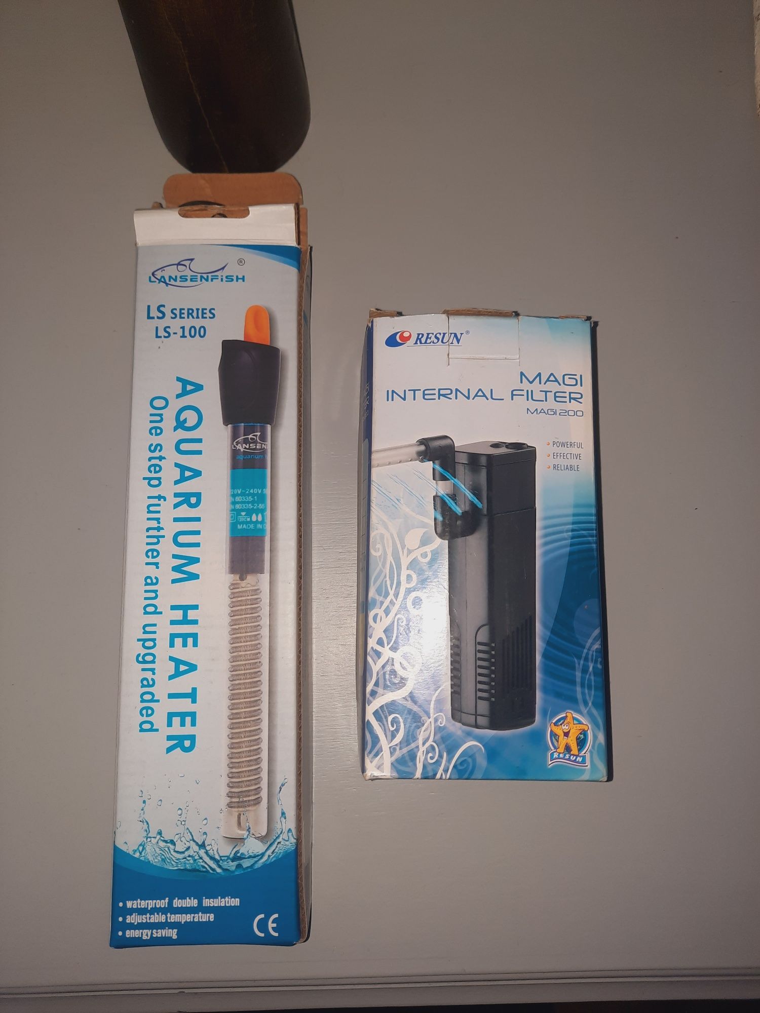 kit, filtro e termostato para aquário