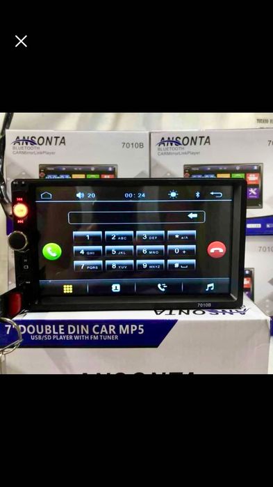 Auto-Rádio 2 din Bluetooth,Kit mãos livres,microfone e mirrorlink Novo