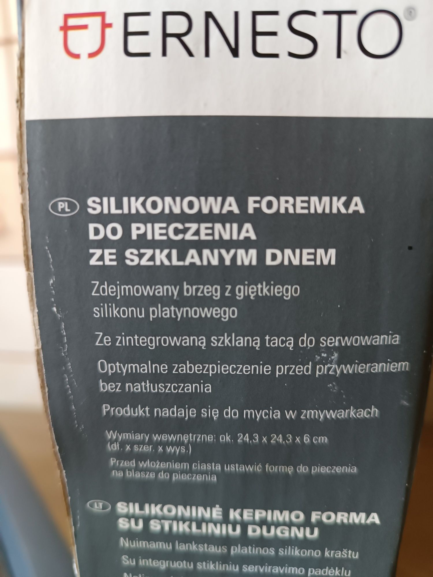 Silikonowa forma do pieczenia ze szklanym dnem