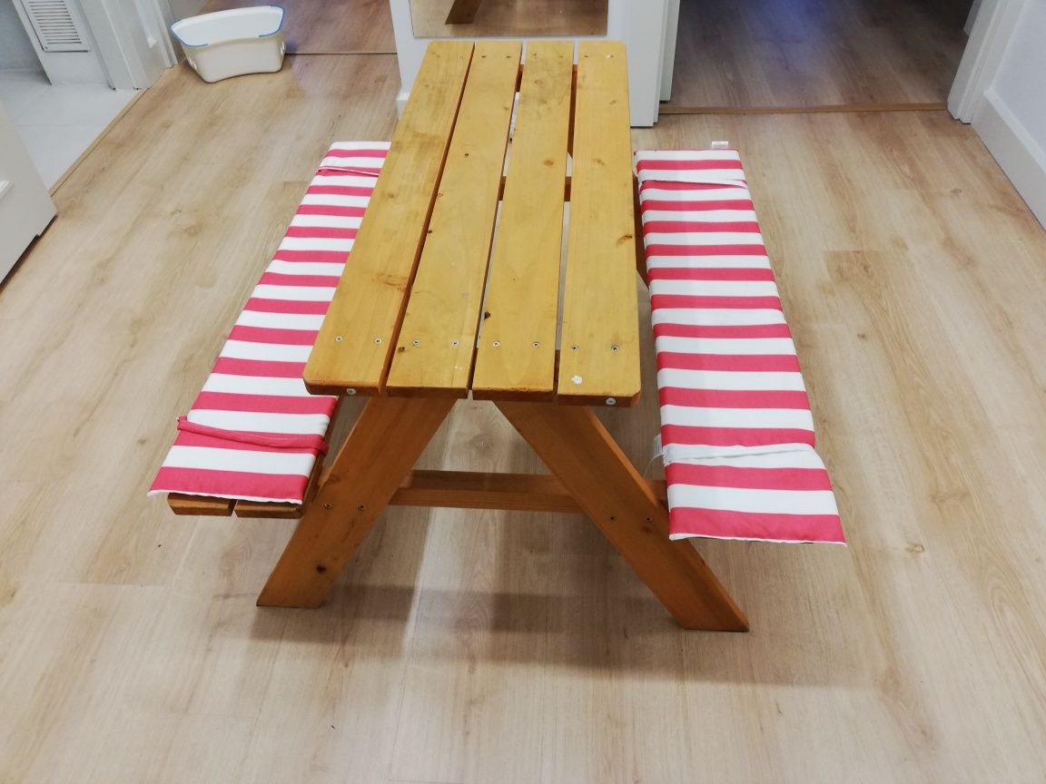 Ławka ogrodowa drewniana dla dzieci stół z ławka ogrodowy