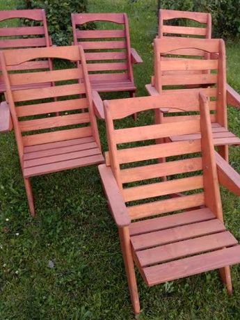 Krzesła ogrodowe drewniane komplet 6 szt