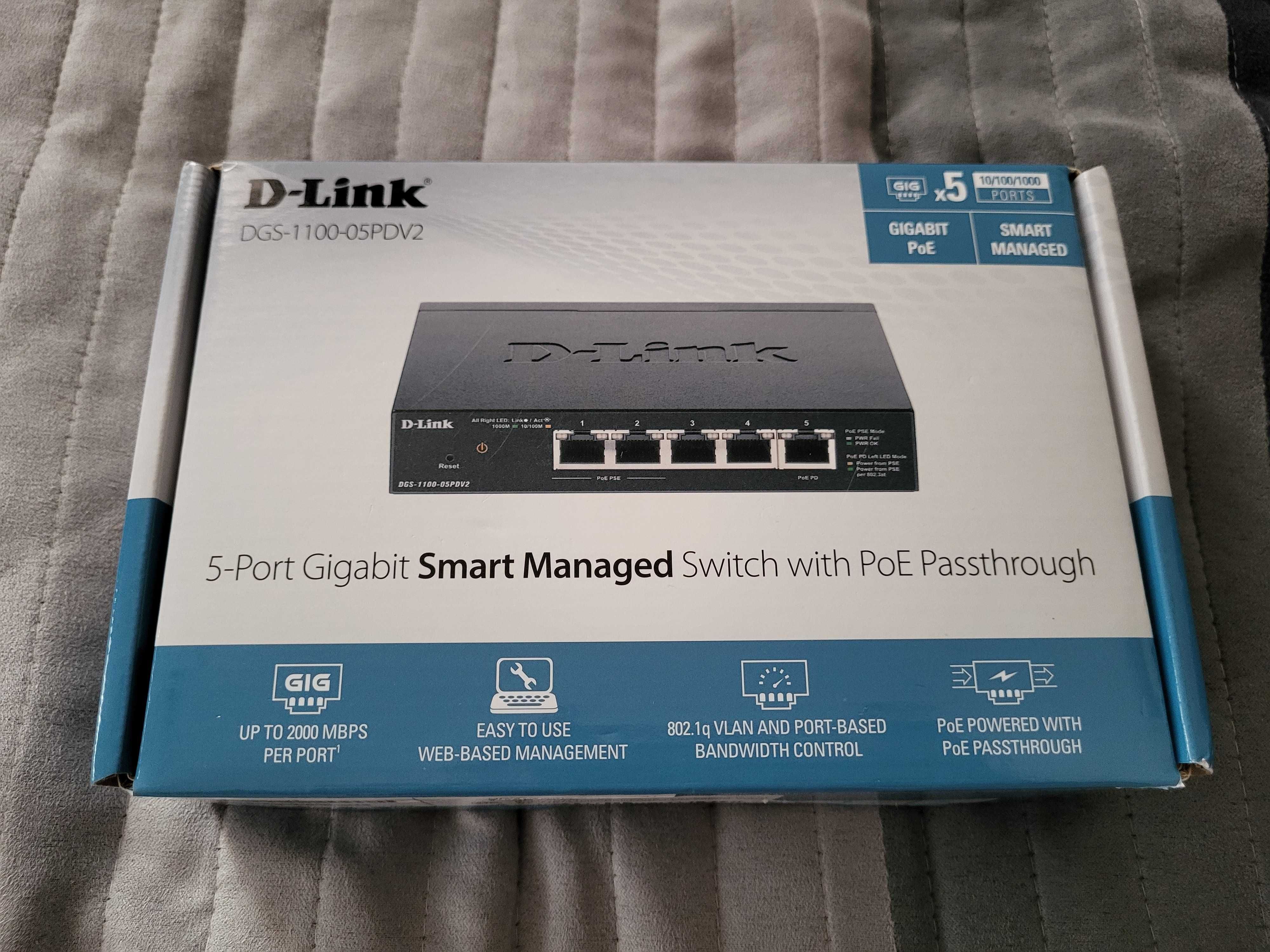 D-Link DGS-1100-05PDV2 PoE 1 gbit гігабіт комутатор смарт smart switch