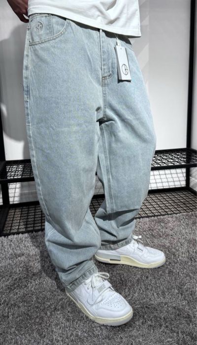 Чоловічі джинси  POLAR 93 Jeans широкі, чорні/блакитні